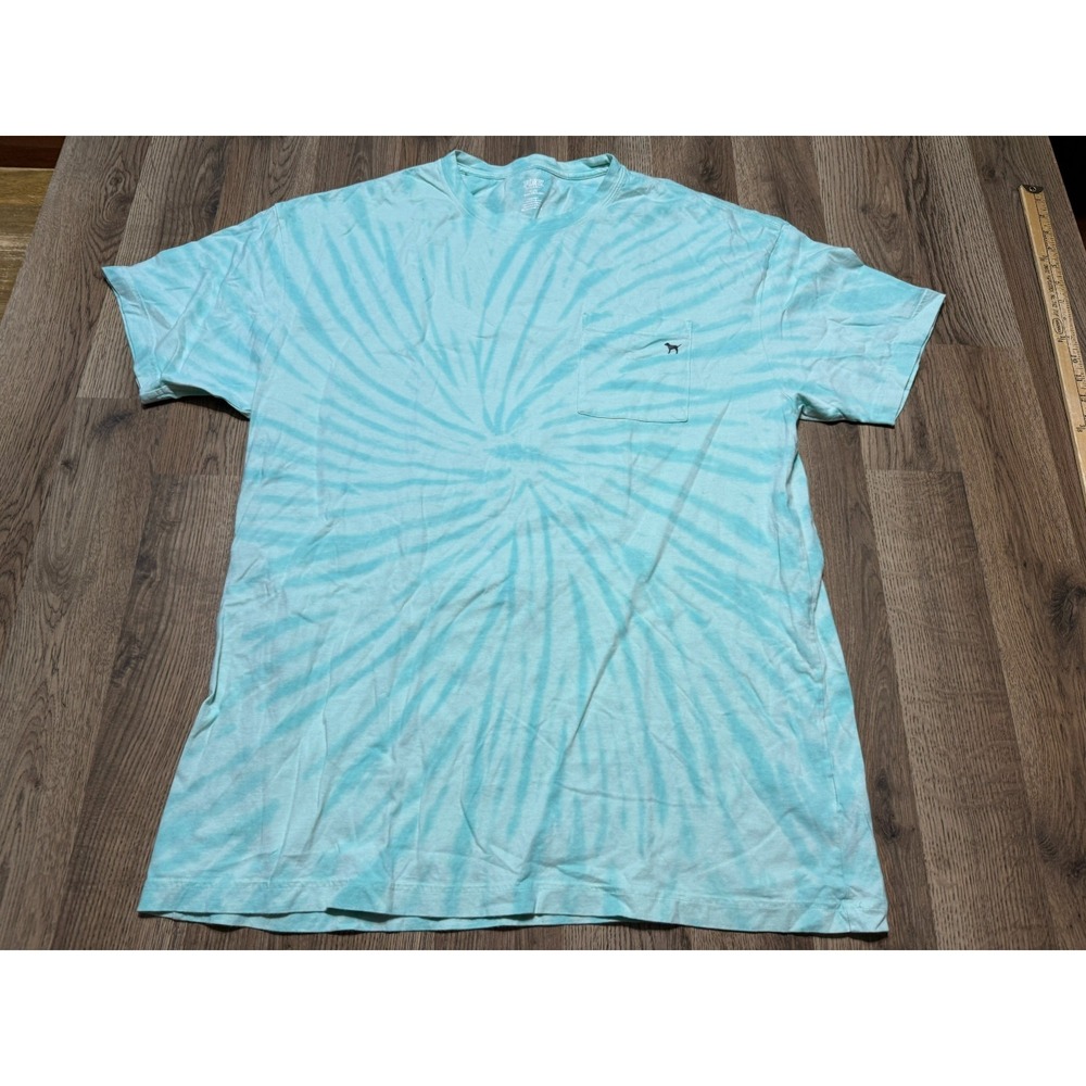 Victoria's Secret Shirts Men's Medium Green Crew Neck Short Sleeve Tie Dye